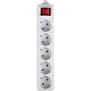 LAMTECH POWER STRIP WITH SWITCH 5 OUTLETS WHITE LAM023732