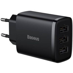 Baseus Φορτιστής Χωρίς Καλώδιο με 3 Θύρες USB-A 17W Μαύρος (CCXJ020101) (BASCCXJ020101).