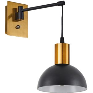 Home Lighting SE21-GM-9-MS3 ADEPT WALL LAMP Gold Matt and Black Metal Wall Lamp Black Metal Shade 77-8361( 3 άτοκες δόσεις.)