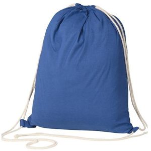 Τσάντα-πουγκί υφασμάτινη 100 % cotton μπλε Υ52x40x3εκ..