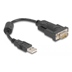 DELOCK καλώδιο USB σε RS-232 61549, 921.6Kbps, 0.25m, μαύρο 61549.