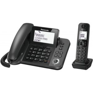 Σταθερό Ψηφιακό Τηλέφωνο Panasonic KX-TGF310EXM Μαύρο + Ασύρματο Ψηφιακό Τηλέφωνο με Υποδοχή Hands-Free στο Ασύρματο.( 3 άτοκες δόσεις.)