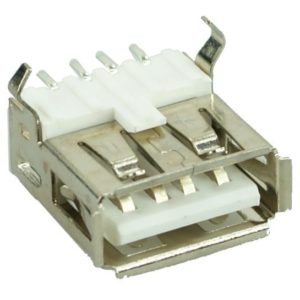 USB 2.0 Connector A TYPE, up Solder in, Silver/White CON-U023.
