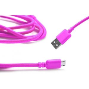 Καλώδιο σύνδεσης Κορδόνι Ancus USB σε Micro USB με Ενισχυμένες Επαφές Ρόζ.