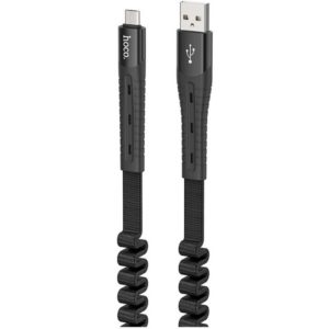 Καλώδιο σύνδεσης Hoco U78 Cotton Treasure USB σε Micro-USB Fast Charging 2.4A 1.2m Μαύρο.