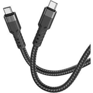 Καλώδιο Σύνδεσης Hoco U110 USB-C σε USB-C Braided 60W 20V/3A Μαύρο 1.2m Υψηλής Αντοχής.
