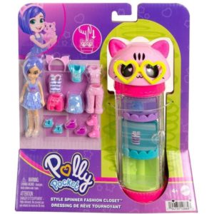 Mattel Polly Pocket - Style Spinner Fashion Closet Cat (HKW07).