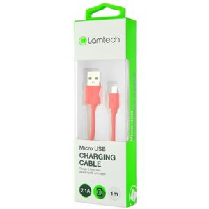 LAMTECH DATACABLE MICRO USB 1m RED LAM445165
