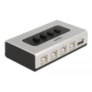 DELOCK switch 4x USB Type B σε 1x USB 87763, bidirectional, ασημί 87763.( 3 άτοκες δόσεις.)