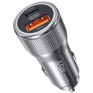 Car Charger 65W WK Dual PD+USB QC3.0 Silver WP-C31
