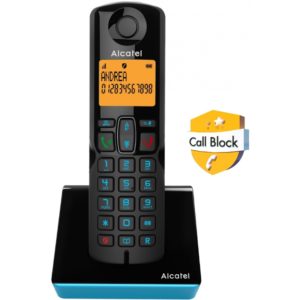 Alcatel Ασύρματο τηλέφωνο με δυνατότητα αποκλεισμού κλήσεων S280 EWE μαύρο/μπλε( 3 άτοκες δόσεις.)