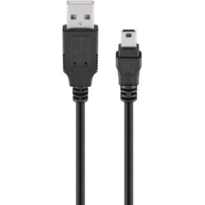 GOOBAY καλώδιο USB σε USB Mini 50768, copper, 480Mbps, 5V, 3m, μαύρο 50768.