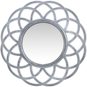 ArteLibre Καθρέπτης Τοίχου Ασημί Πλαστικό Φ40.6x4.4cm.