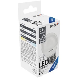 Avide LED Σφαιρική 7W E27 Ψυχρό 6400K Value.