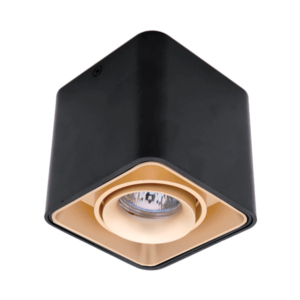 DL-044 SQUARE SINGLE DOWNLIGHT SURFACE GOLD/BLACK