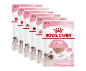 Φακελάκι Royal Canin F.Wet Kitten Loaf για Γατάκια σε Ψιλοκομμένες Φέτες Πατέ, Economy Pack 6 Τεμ. x 85gr