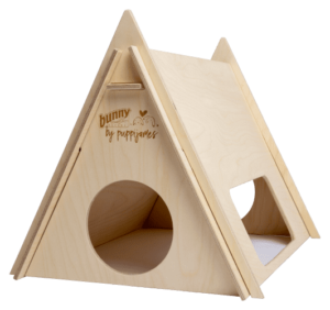 Ξύλινη Σκηνή Bunny Nature Campsite Tent Bed για Κουνέλια Νάνους & Τρωκτικά, Διαστάσεων:47x46x60cm