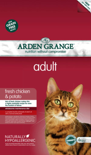 Ξηρά Τροφή Arden Grange με Φρέσκο Κοτόπουλο & Πατάτα Adult Cat Fresh Chicken & Potato (Grain Free) 8kgr