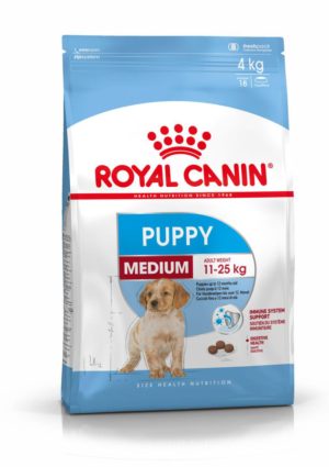 Ξηρά Τροφή Royal Canin Medium Puppy για Κουτάβια Μεσαίου Μεγέθους Φυλών(Σωματικού Βάρους Ενήλικα από 11 έως 25 Κιλά) 4Kgr