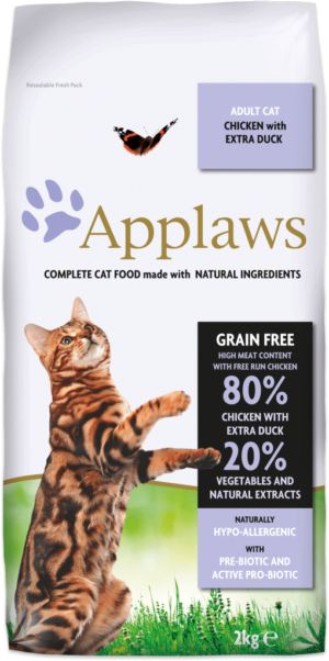 Ξηρά Τροφή Applaws με Κοτόπουλο & Πάπια Adult Cat Chicken & Duck (Grain Free) 2kg