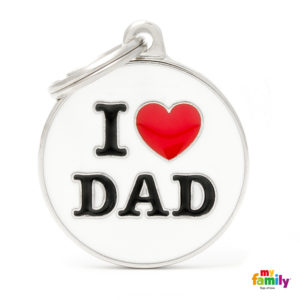 Στρογγυλή Ταυτότητα My Family Charms I Love Dad Λευκό, Διαστάσεων: 3.93x3.17cm