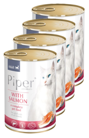 Κονσέρβα Piper Cat Adult Σολομός, Economy Pack 4 Τεμ. x 400gr