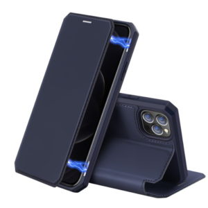 Dux Ducis Skin X Δερμάτινη Μαγνητική Θήκη Πορτοφόλι με Βάση Στήριξης για iPhone 12 Pro Max - Μπλε