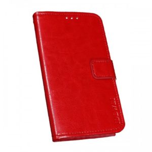 Δερμάτινη Θήκη Πορτοφόλι με Βάση Στήριξης για Xiaomi Mi 9 Lite - Κόκκινο