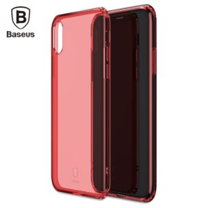 Baseus Simple Series Anti-fall Clear TPU Case for iPhone X - Κόκκινη - ARAPIPH8-C09