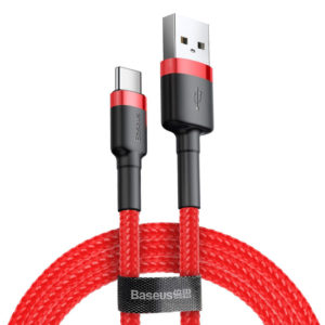 Baseus Cafule Cable Durable Nylon Braided Wire USB USB-C QC3.0 3A 1M red CATKLF-B09