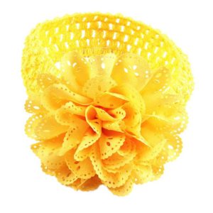 Βρεφική πλατιά κορδέλα λουλούδι κίτρινο