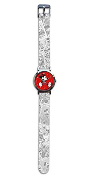 Disney MickeyMouse junior ρολόι αναλογικό 25 cm γκρικόκκινο - WD20177