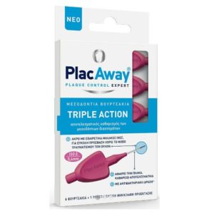 PlacAway Triple Action Μεσοδόντια Βουρτσάκια 0.4mm σε χρώμα ΡΟΖ 6τμχ.