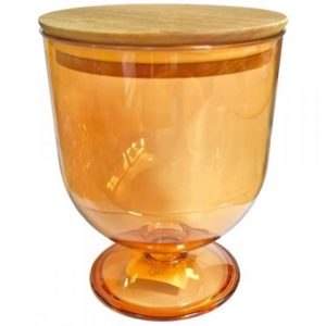 Σοκολατιέρα plexiglass με ξυλινο καπάκι 1,5 λίτρα πορτοκαλι΄ 03-800-1629