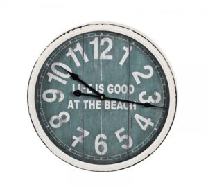 Μεταλλικό ρολόι τοιχου beach bar style, λευκό 35,5cm | ZAROS CL285