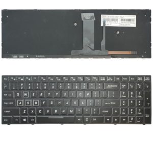 Πληκτρολόγιο Laptop Keyboard for Clevo KINGBOOK with backlight Black and White Keys OEM(Κωδ.40800USBL)