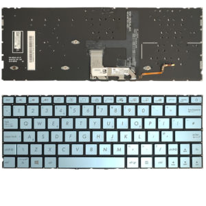 Πληκτρολόγιο Laptop Keyboard for ASUS zenbook 13 UX334 UX334U UX334A UX334FA UX334FL US Silver/Blue with Backlit OEM(Κωδ.40891USNOFRBL)