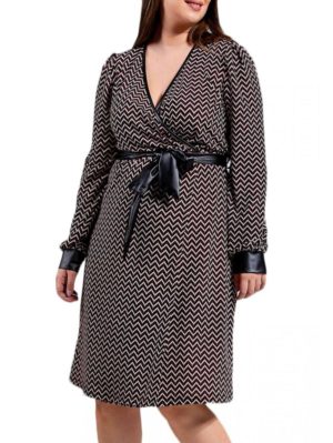 JUICY Κρουαζέ ζακάρ ελαστικό φόρεμα, Χρώμα Πολύχρωμο, Μέγεθος XL