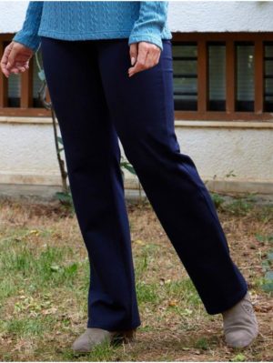 ANNA RAXEVSKY Γυναικείο μπλέ ελαστικό παντελόνι με μπάσκα T23200 BLUE, Χρώμα Μπλέ, Μέγεθος L