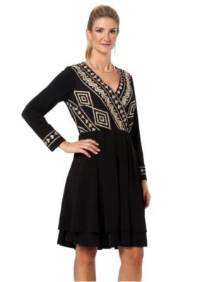 ANNA RAXEVSKY Μαύρο κρουαζέ φόρεμα D22206, Χρώμα Μαύρο, Μέγεθος S