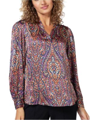 ESQUALO Γυναικεία εμπριμέ μπλούζα V F23 14526 999 Print, Χρώμα Πολύχρωμο, Μέγεθος M