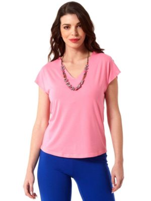 ANNA RAXEVSKY Γυναικεία ρόζ ζαπονέ μπλούζα B23113 PINK, Χρώμα Ροζ, Μέγεθος 3XL