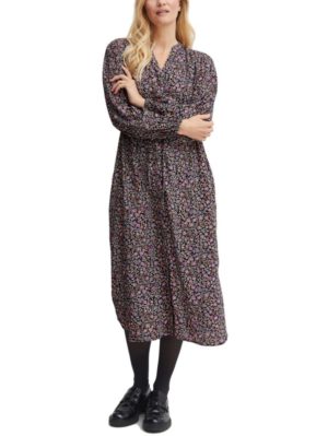 FRANSA Γυναικείο εμπριμέ midi φλοράλ φόρεμα 20611641-201717, Χρώμα Πολύχρωμο, Μέγεθος XXL