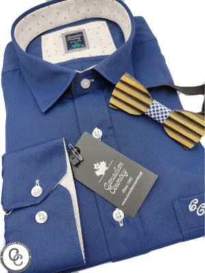 CANADIAN COUNTRY Ανδρικό μπλέ μακρυμάνικο πουκάμισο 7250- 13, Χρώμα Μπλε Σκούρο, Μέγεθος 5XL
