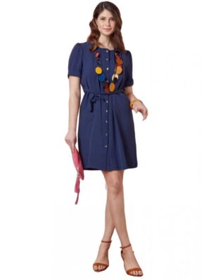 ANNA RAXEVSKY Γυναικείο μπλέ φόρεμα σεμιζιέ D21104 BLUE, Χρώμα Μπλέ, Μέγεθος L