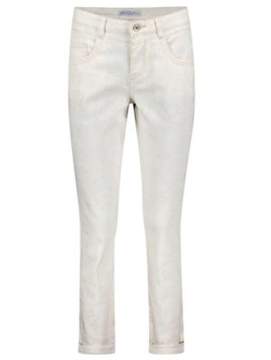 RED BUTTON Ολλανδικό λευκό γυναικείο ελαστικό παντελόνι, Χρώμα Εκρού, Μέγεθος 32