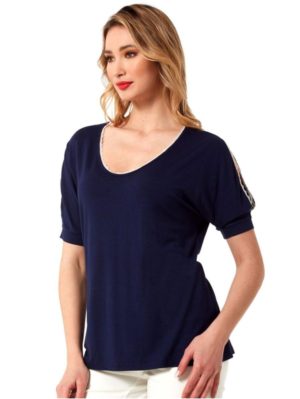 ANNA RAXEVSKY Γυναικεία μπλέ μπλούζα B23105 BLUE, Χρώμα Μπλέ, Μέγεθος 4XL
