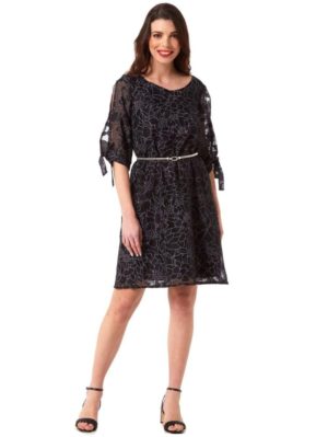 ANNA RAXEVSKY Μαύρο ντεβορέ φόρεμα D23116, Χρώμα Μαύρο, Μέγεθος XL