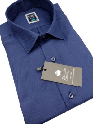CANADIAN COUNTRY Ανδρικό μπλέ μακρυμάνικο πουκάμισο 5100-1, Χρώμα Μπλε Σκούρο, Μέγεθος 4XL