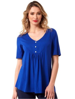 ANNA RAXEVSKY Γυναικεία μπλέ ρουά μπλούζα B23120 ROUA, Χρώμα Μπλέ, Μέγεθος M
